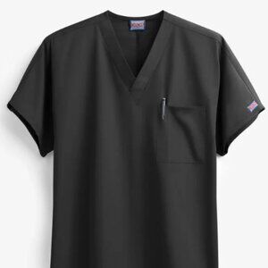 Cherokee Workwear Unisex 1-Pocket V-Neck Scrub Top Navy Black 4777